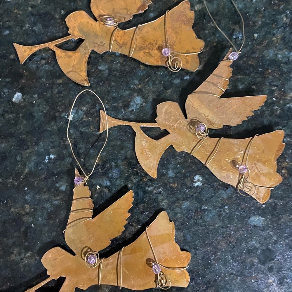 Christmas Ornaments, Rustic, Metal with jewels, medium weight - Picture 3 of 4